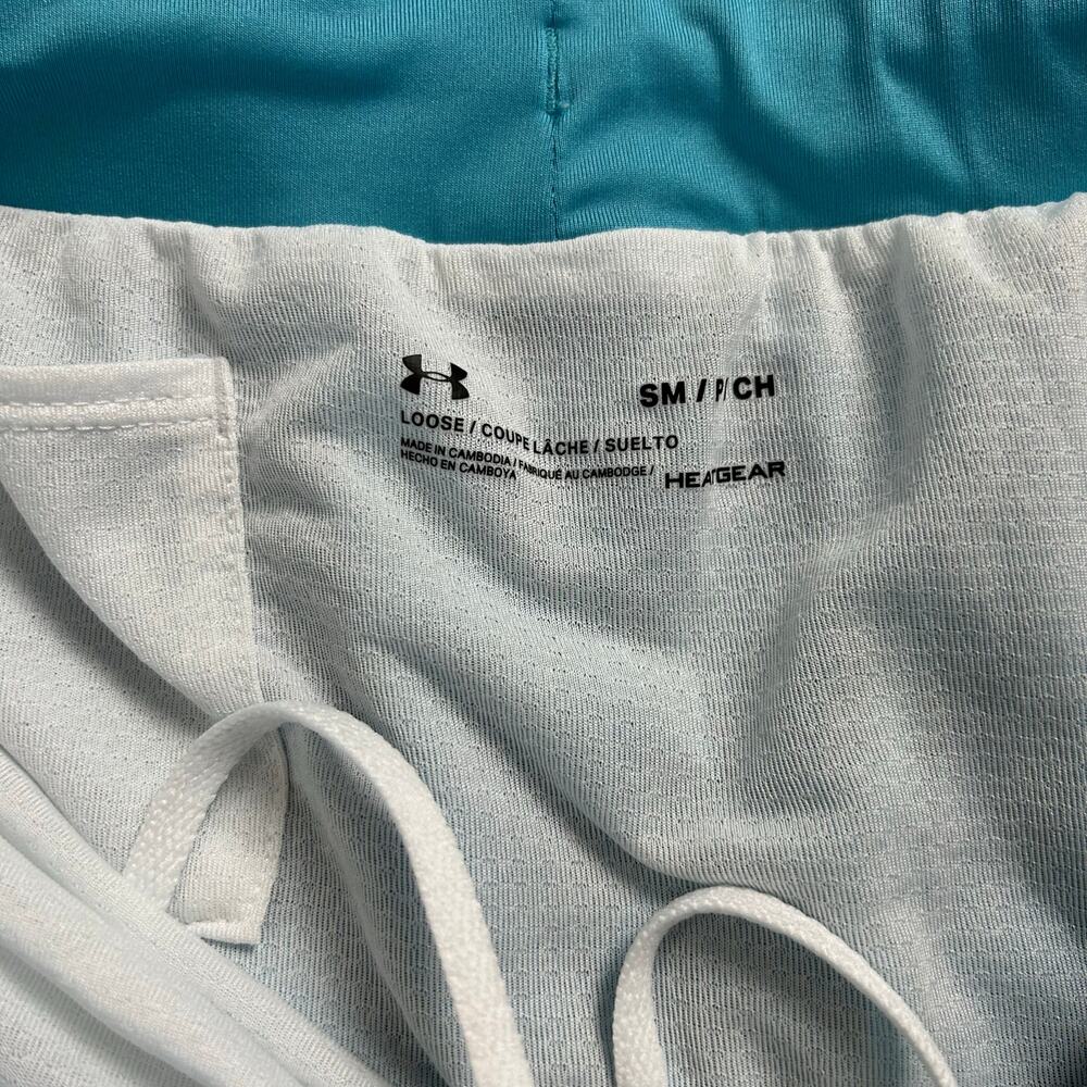 Under Armour Womens Athletic Shorts Size Small Brief Lined Blue Drawstring - Picture 3 of 5